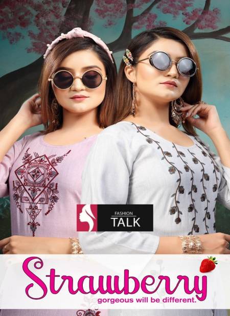 Ft Strawberry Latest Fancy Designer Heavy Casual Wear Simple Kurtis Collection
 Catalog
